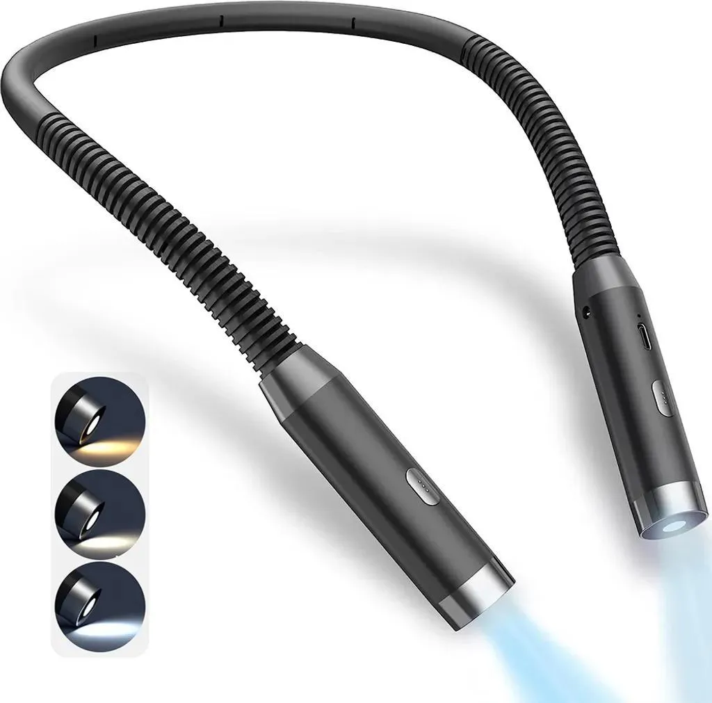 Diese Led-leselampe Zum Umhängen Ist Dimmbar, Wiederaufladbar Und Flexibel Und Eignet Sich Zum Lesen, Stricken, Häkeln, Nähen, Reparieren Und Vielem Mehr.
