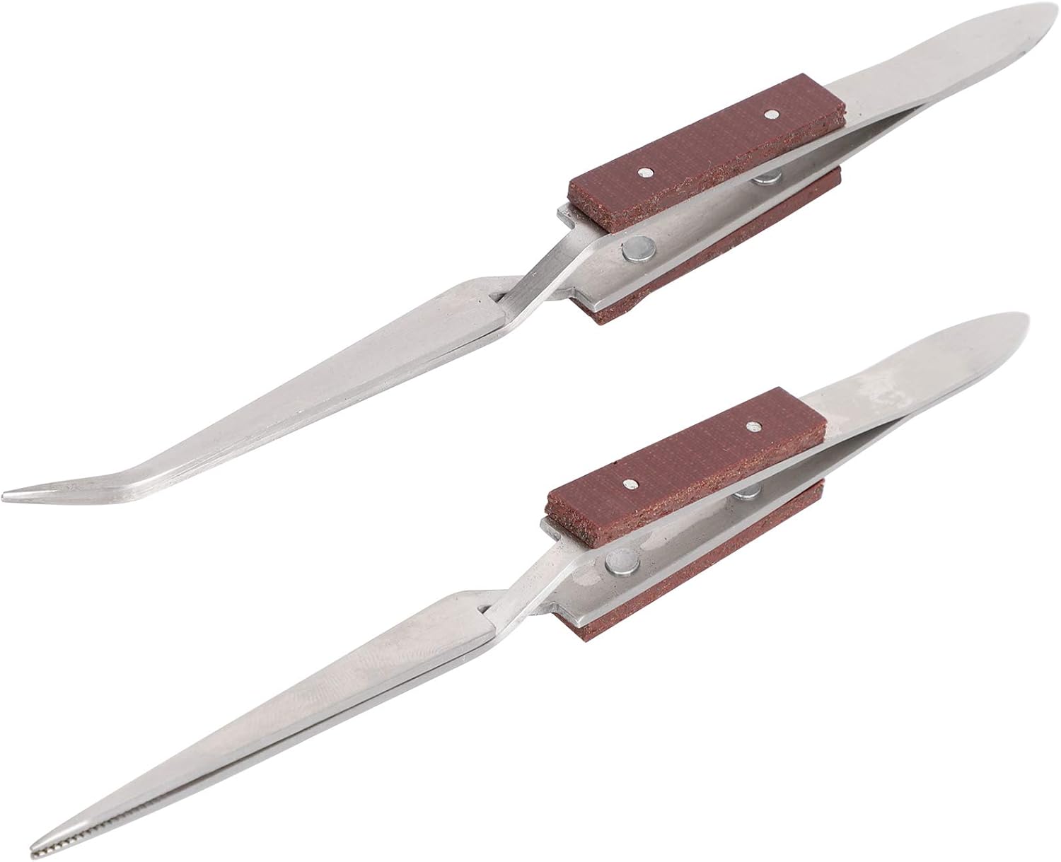 2-teiliges Mehrzweck-pinzettenset, Geeignet Für Schmuckherstellung, Löten Und Reparaturen.