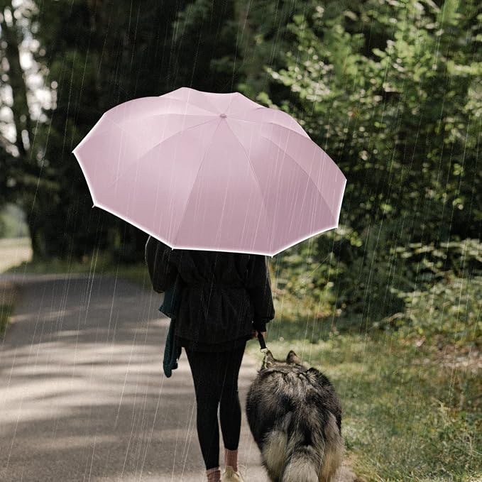 Automatischer Faltsonnenschirm – 10 Streben – Rosa