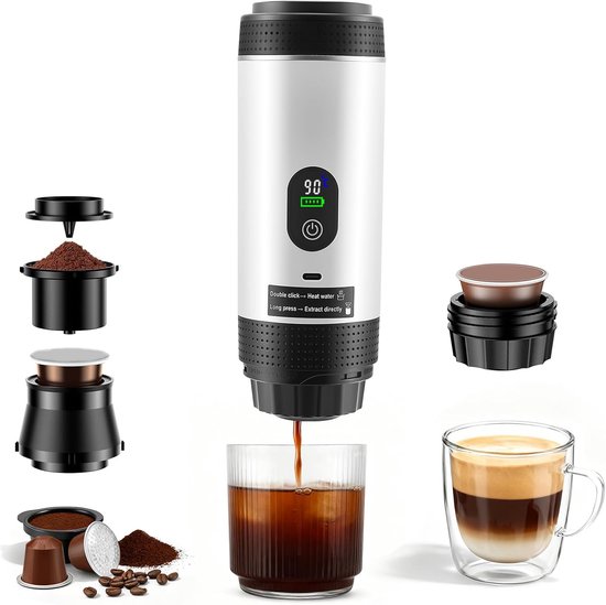 Neue Kaffeemaschine 2026, 3-in-1-mini-kaffeemaschine, Tragbare Kaffeemaschine, Kompatibel Mit Kapseln Und Gemahlenem Kaffee, 80 Ml, Kalt- Und Heißbrühfunktion, Weiß