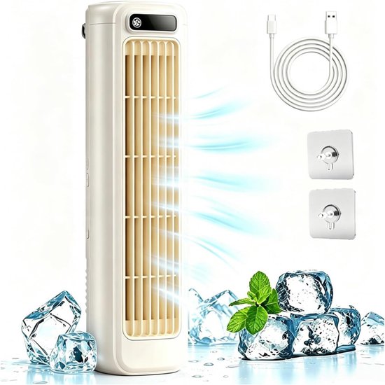 Tragbarer Luftkühler, Led-touchscreen, Usb-aufladbar, Weiß