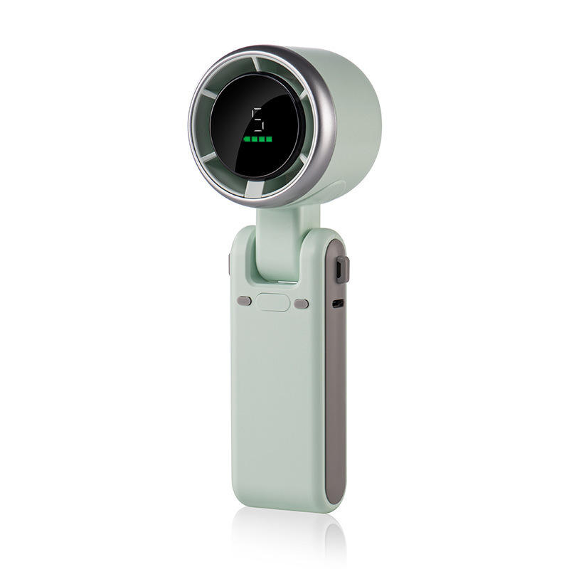 Grüner, Wiederaufladbarer Mini-handventilator Mit 5 Geschwindigkeitsstufen, 180° Faltbar, Tragbar, Ideal Für Reisen, Zuhause Und Büro.