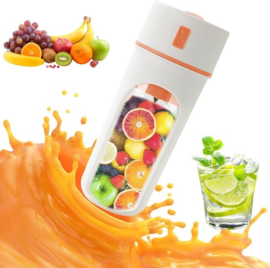Slow Juicer, Tragbarer Mini-smoothie-maker Mit Zentrifugalfunktion, Usb-aufladbar, 300-ml-becher, Pinkfarben, Ohne Tragegurt