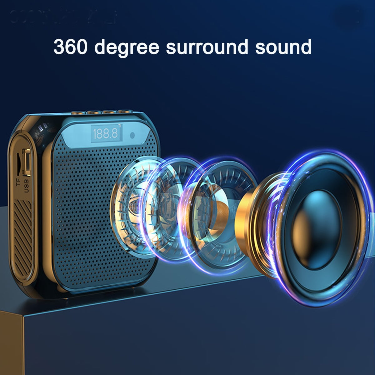 Bluetooth-funkverstärker, Tragbar, Geeignet Für Lehrveranstaltungen, Unterstützt Tf-karten-digitalanzeige, Klar Und Zuverlässig.