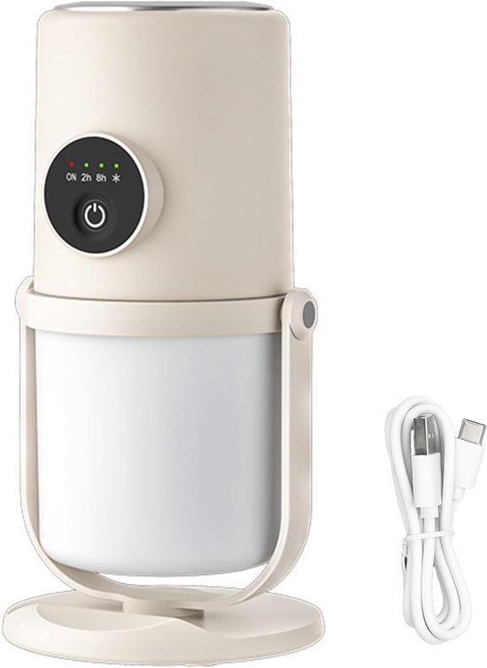 Mini-luftbefeuchter – Luftbefeuchter Fürs Schlafzimmer – Kabelloser Luftbefeuchter – Usb-aufladbar – Geräuschlos – Nachtlicht – Timer – Beige