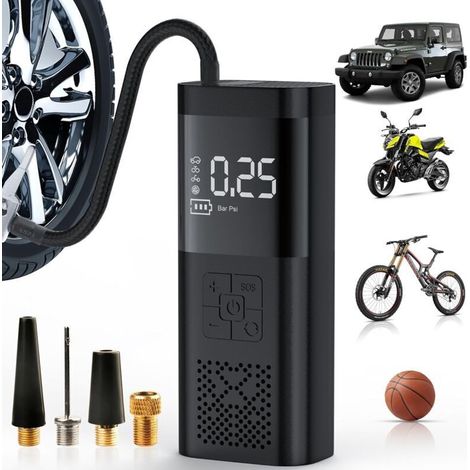 Tragbarer Reifenfüller 180 Psi – 4000 Mah Akku – 3x Schnelleres Aufpumpen – Integriertes Digitales Manometer