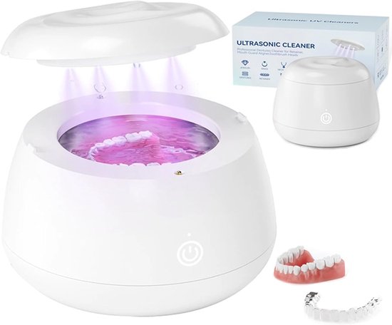 Ultraschall-zahnspangenreiniger, 48 Khz Ultraschall-zahnreinigungsgerät, Reinigungskapsel Für Zahnärztliche Anwendungen, Mundschutz, Zahnspangen/schmuck 220 Ml (weiß)