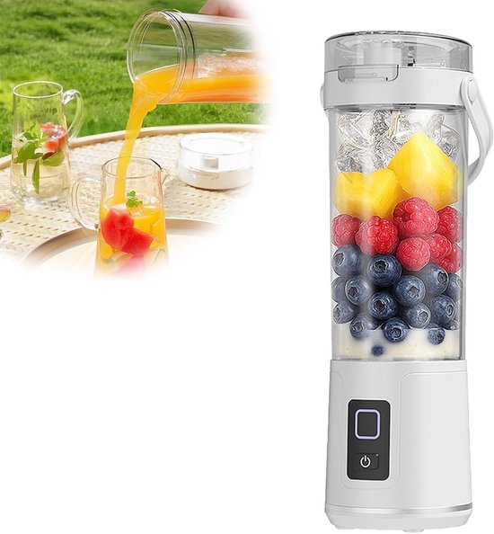 Tragbarer Mixer – Mini-usb-zitruspresse – Wiederaufladbarer Personal Blender – Für Zuhause, Büro & Reisen – 265 X 83 X 95 Mm – 600 Ml – Weiß