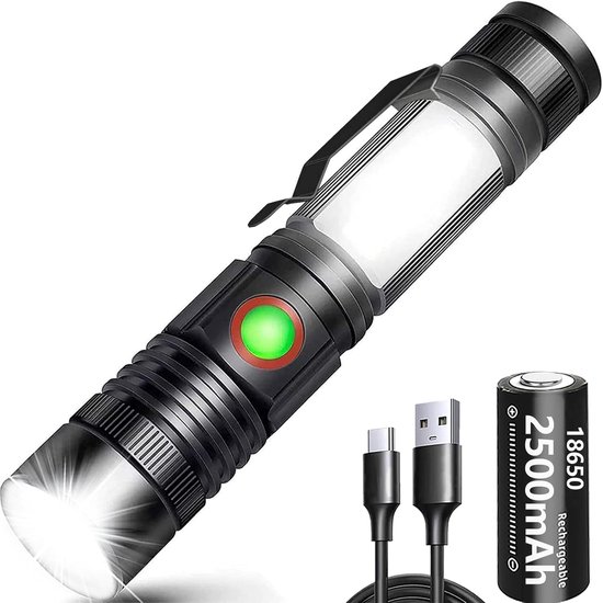 Wiederaufladbare Led-taschenlampe Mit Magnetfuß Und Zoomfunktion, Geeignet Für Verschiedene Aktivitäten.
