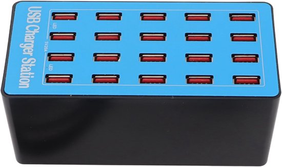 Diese 20-port-usb-schnellladestation Mit 100 W Leistung Kann Mehrere Geräte Gleichzeitig Aufladen.