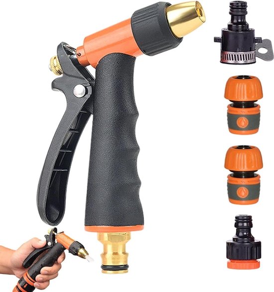 Hochdruck-gartenschlauchdüse – Wassersprüher – Geeignet Für Garten- Und Autowäsche – Ergonomischer, Rutschfester Griff – 30 Cm Lang – Schwarz