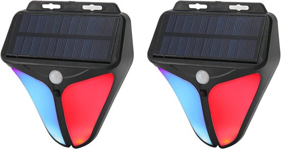 Kabelloser, Solarbetriebener Bewegungsmelder-alarm Mit 129 Dezibel Lauter Sirene Und Blinklicht.