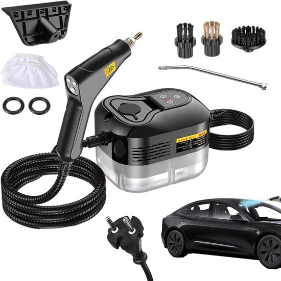 Dampfreiniger Für Zuhause – Mit Zubehör – Hygiene & Reinigung – 6 Einstellbare Reinigungsstufen – 1200 Ml Wassertank – Schwarz