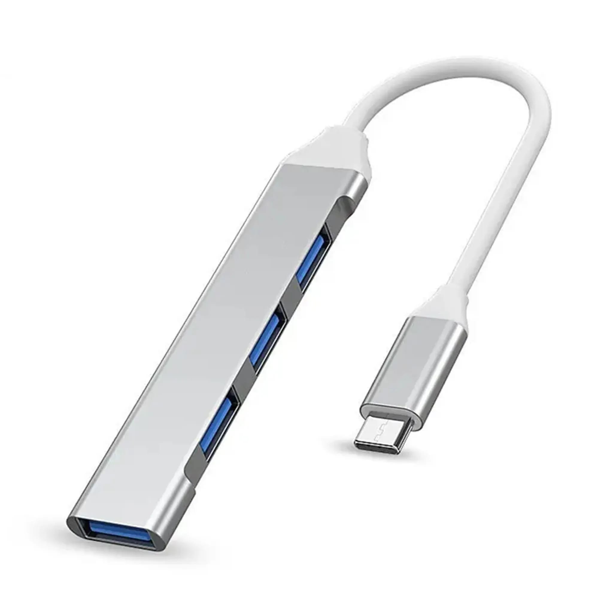 4-port Usb-c Hub & Datenverteiler Aus Aluminiumlegierung (silber)