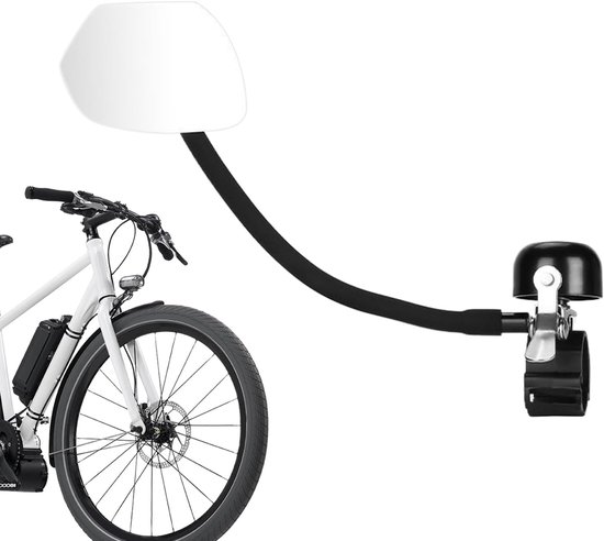 Links Montiertes 2-in-1-fahrradzubehör Mit Rückspiegel Und Messingklingel, 360° Verstellbar Für City-/mtb-/e-bikes