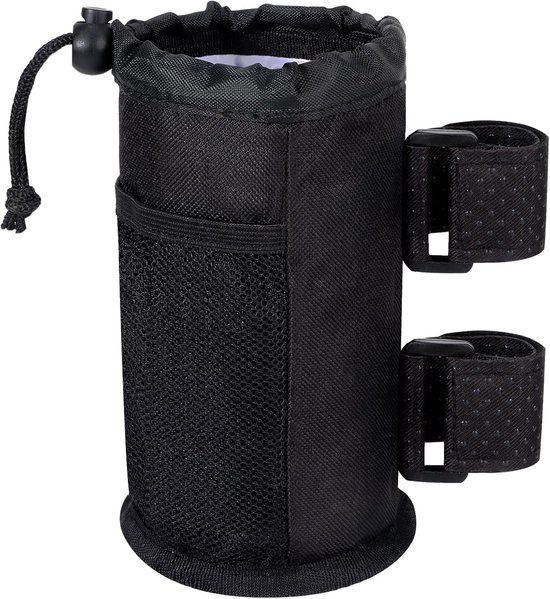 - Flaschenhalter Mit Netztaschen - Isolierter Flaschenhalter - Geeignet Für Falträder - Schraubenlose Fahrräder - Leicht - Graues Oxford-gewebe