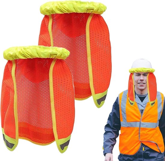 Set Mit 2 Atmungsaktiven Sonnenschutz-nackenvisieren Mit Reflektierendem Streifen – Geeignet Für Helme, Arbeiten Im Freien Und Sicherheitsausrüstung