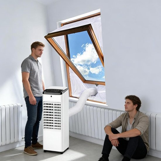 Fensterdichtungsset Für Klimaanlagen – Bewegliches Set – Raumkühlung – Doppeltür – 230 Cm – Grau