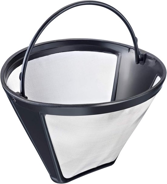 Wiederverwendbarer Kaffeefilter, Filtert 8 Bis 12 Tassen Kaffee, Filtergröße Nr. 4, Aus Edelstahl.