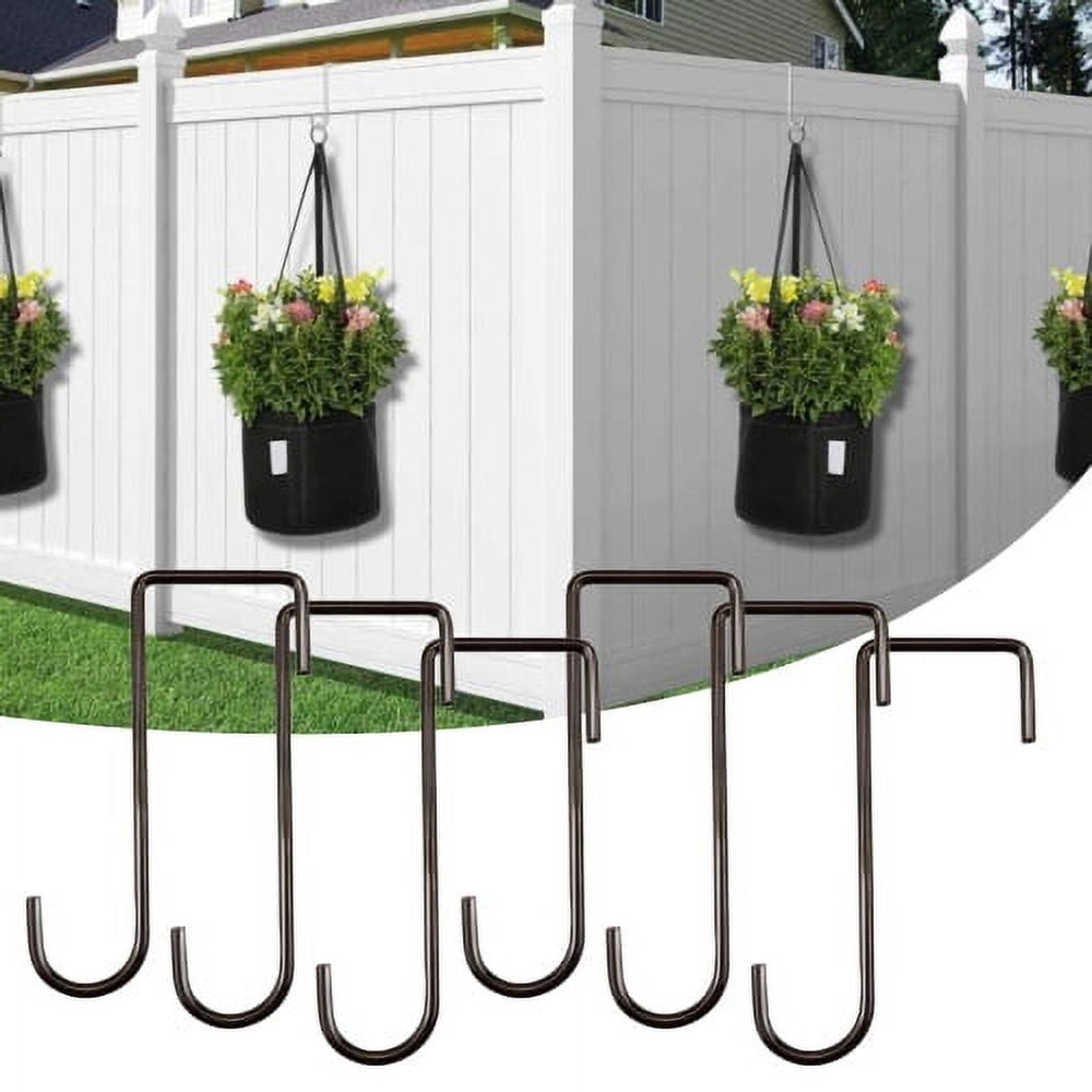 12-teiliges Zaunhaken-set, Terrassenhaken, Beschichtete Stahl-zaunhaken Zum Aufhängen Von Pflanzen, Blumentöpfen Und Vogelfutterhäuschen – Braun
