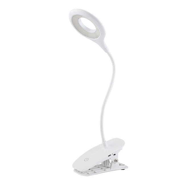 Ansteckbare Led-leseleuchte, Geeignet Für Kinder, Usb-aufladbar, Weiß.