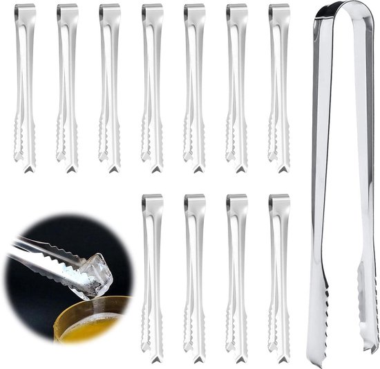 Zuckerzange Und Salatzange Aus Edelstahl – 12-teiliges Set, Je 15,5 Cm Lang