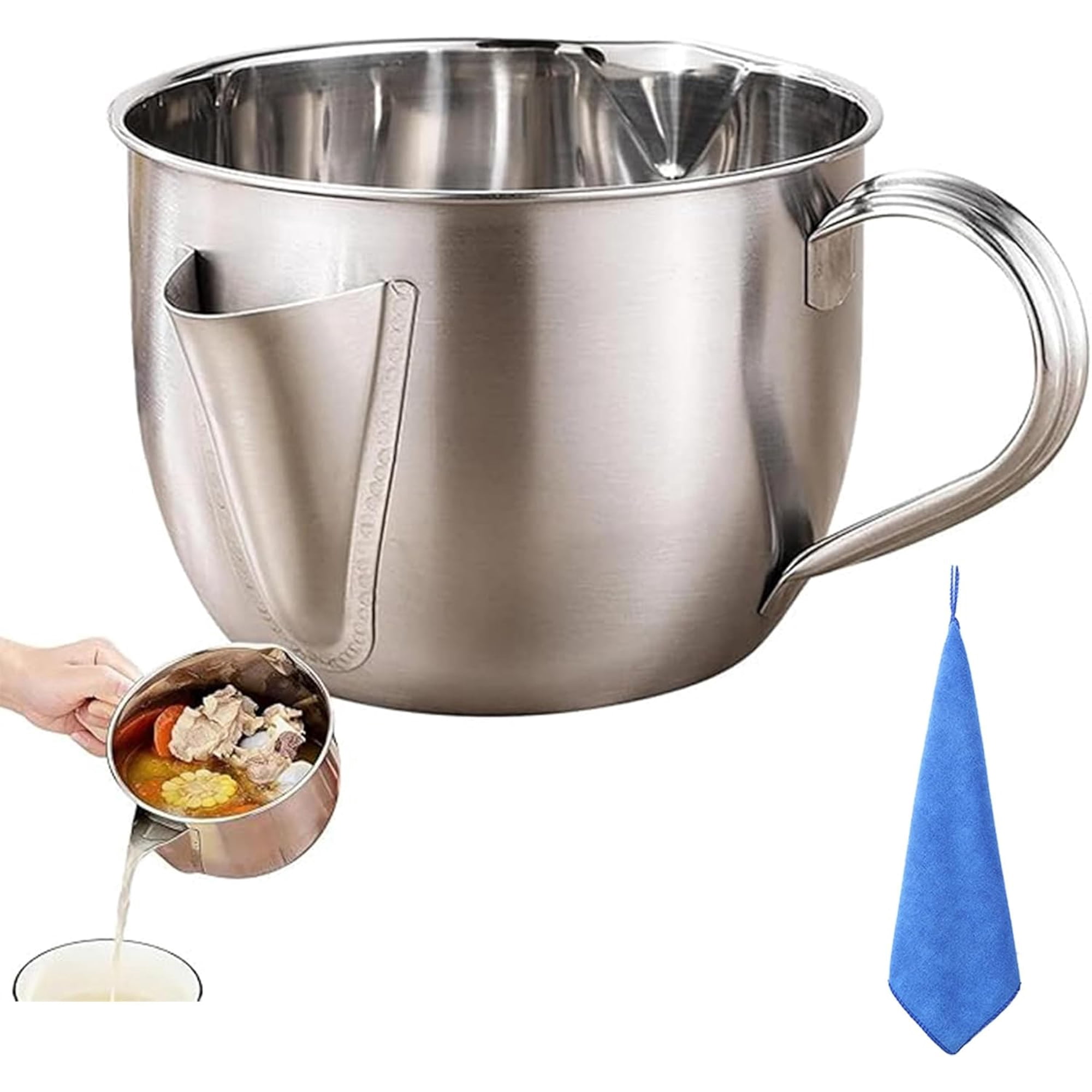 Doppeldüsen-fettabscheider, Fettabscheiderbecher, Wiederverwendbarer Speisefettabscheider, Küchengerät, Geeignet Für Brühen Und Suppen (abscheider).