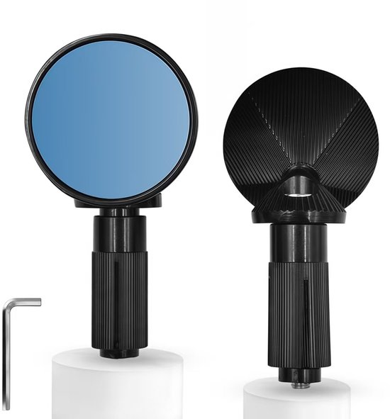 Set Aus 2 Runden Fahrradrückspiegeln Mit Blauem Blendschutzglas, Vollständig 360° Verstellbar