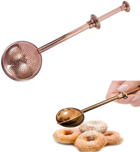 Puderzuckersieb - Mehlstreuer Zum Backen - Einhandbedienung - Puderzuckerstreuer Aus Edelstahl 304 - Mehlsieb Zum Abmessen Und Dosieren