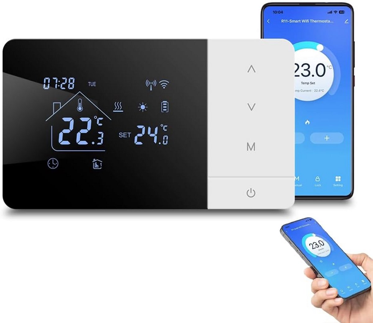 Programmierbarer Intelligenter Thermostat Für Zentralheizungskessel Mit Wlan Und Sprachsteuerung