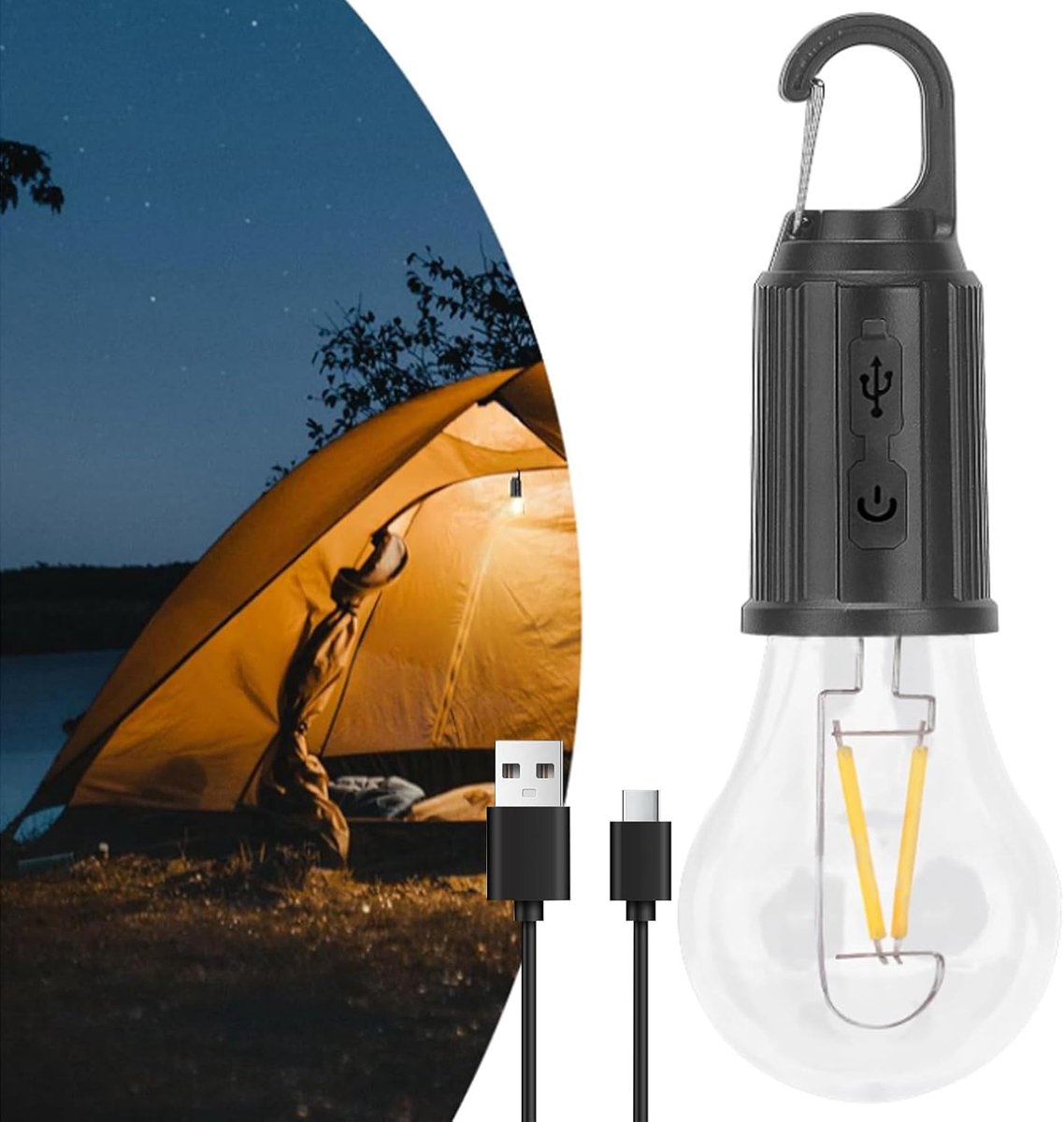 1-teilige, Wiederaufladbare, Kugelförmige Led-lampe Typ A, 5 W, Warmweiß, Ip65 Wasserdicht, 3 Geschwindigkeitsstufen, Ideal Für Camping