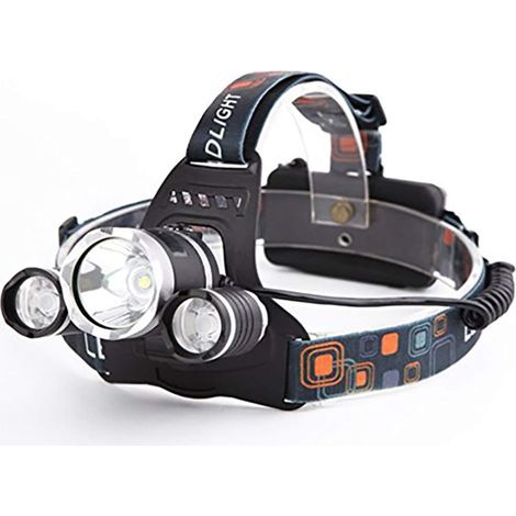 9000 Lumen, 90° Drehbare, Wiederaufladbare Led-stirnlampe Mit Usb-kabel Und 2 Batterien