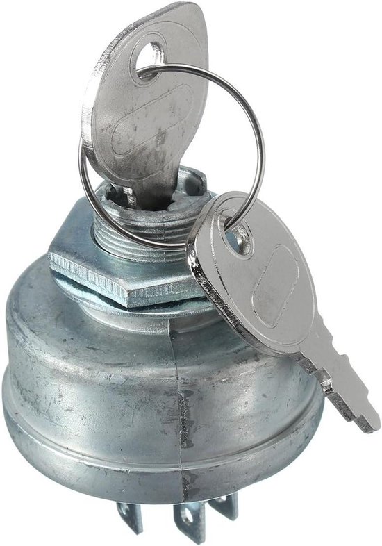 Zündschalter Für Rasenmäher – Schlüsselschalter – Motorstart – 5-poliger Stecker – 48,6 Mm – Silber