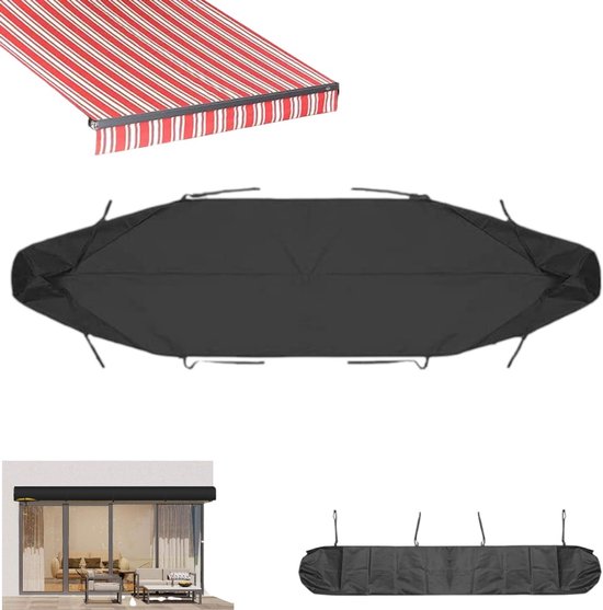 Wasserdichte, Einziehbare Rollladenmarkise Für Terrasse Und Garten, 5 Meter, Schwarz