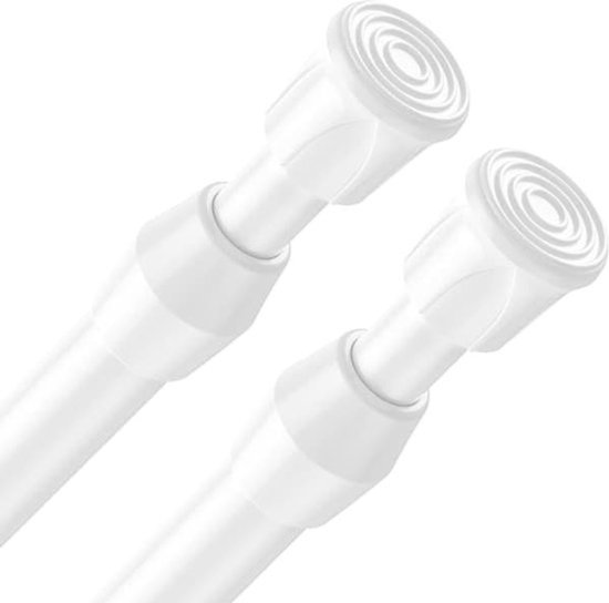 Teleskop-kleiderstange – Teleskopstange – Kein Bohren Erforderlich – 40–70 Cm Spannstange – Weiße 2er-packung Gardinenstange