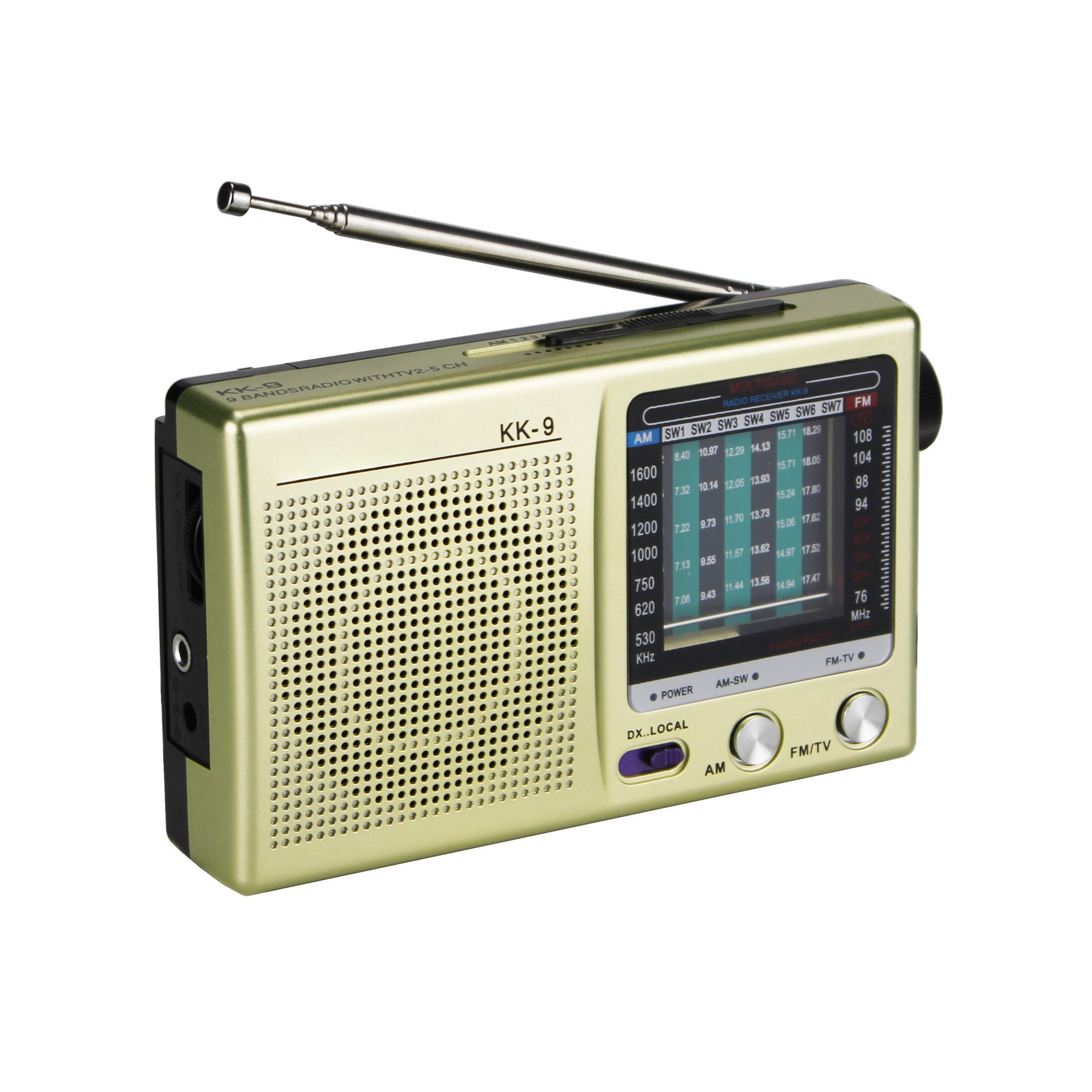 Tragbares Radio, Fm/am/sw, Dsp-chip, Retro-stil, Gold.