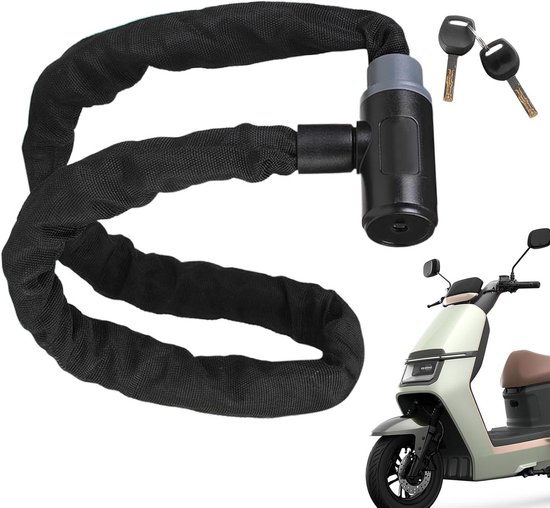 Fahrradkettenschloss – Sicherheitsschloss Für Roller Und Motorräder – Diebstahlsicherung – Rostschutz – 90 Cm Lang – Schwarz