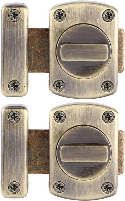 Sicherheitstürschlösser Für Badezimmer Und Wohnräume – Drehriegel Mit Diebstahlsicherung (grün-kupfer – 2er-pack, 55 Mm)