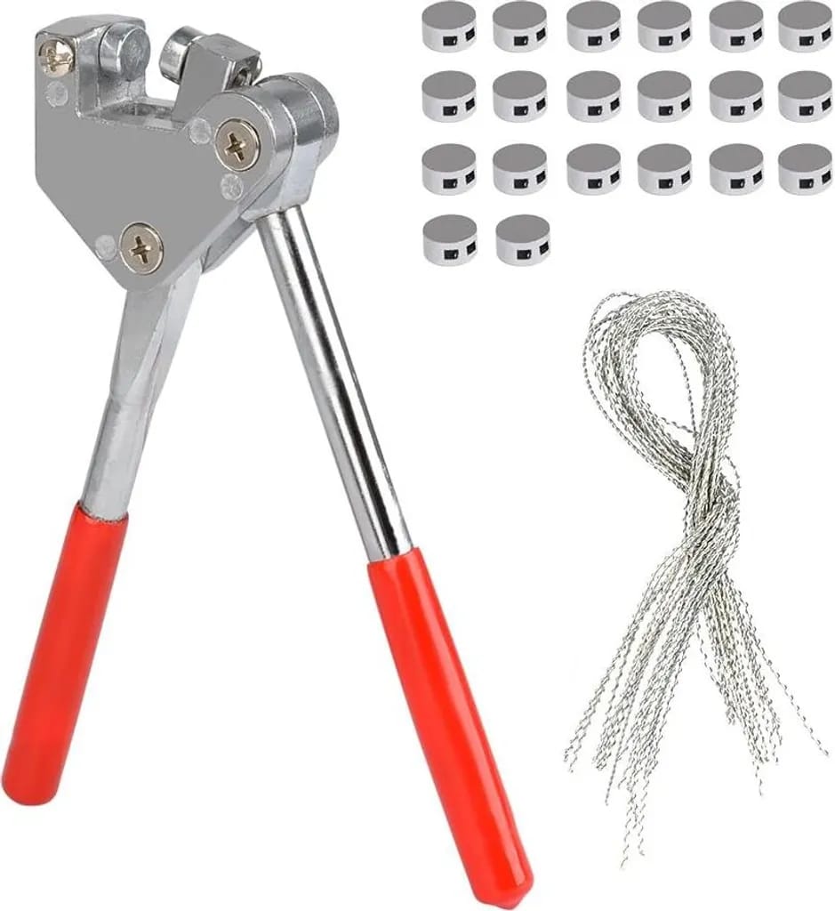Kabelcrimpwerkzeug-set, Roter Dichtungsring, 10 Mm Kunststoffgriff (1 Paar Kabelcrimpwerkzeuge + 20 Drähte + 20 Kabeldichtungsringe)