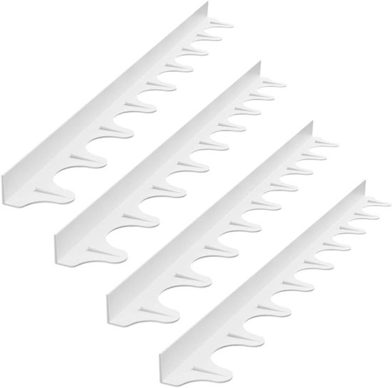 Set Mit 4 Weißen, Gewellten, L-förmigen Silikon-herdspaltabdeckungen (je 21 Zoll) Zum Verhindern Von Verschüttungen.