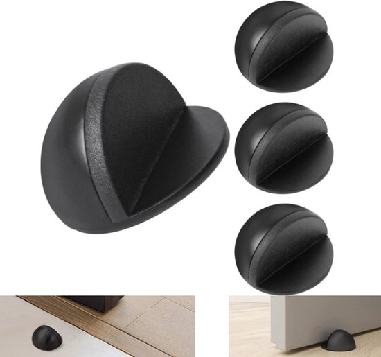 4 X Bodentürstopper - Türstopper - Edelstahl - Schalldämpfer - Kein Bohren Erforderlich (45 X 5 X 26 Mm)