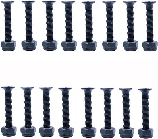 35-mm-skateboardschrauben-set Für Longboards Und Cruiseboards – 16-teilige Schwarze Packung
