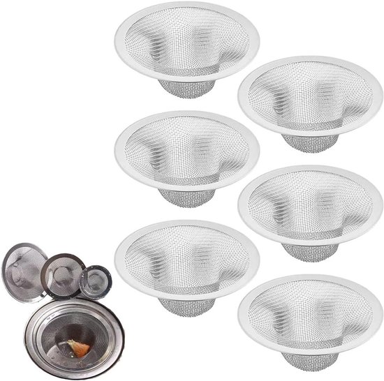 Edelstahl-abflussfilter, 6er-pack – Spülbecken Und Duschkabinen – Edelstahl-abflussfilter – Küchenzubehör