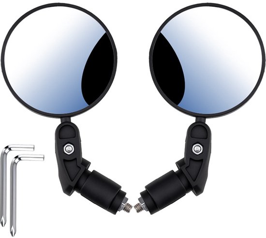 Set Mit 2 Runden Lenkerend-fahrradrückspiegeln Mit Pa-halterung Für 17,4-22 Mm Lenker, Für Mtb, Rennrad, Faltrad