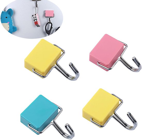 4er-pack Haken – Kreativ – Magnetisch – Farbenfroh – Robust Und Langlebig – Starke Magnethaken