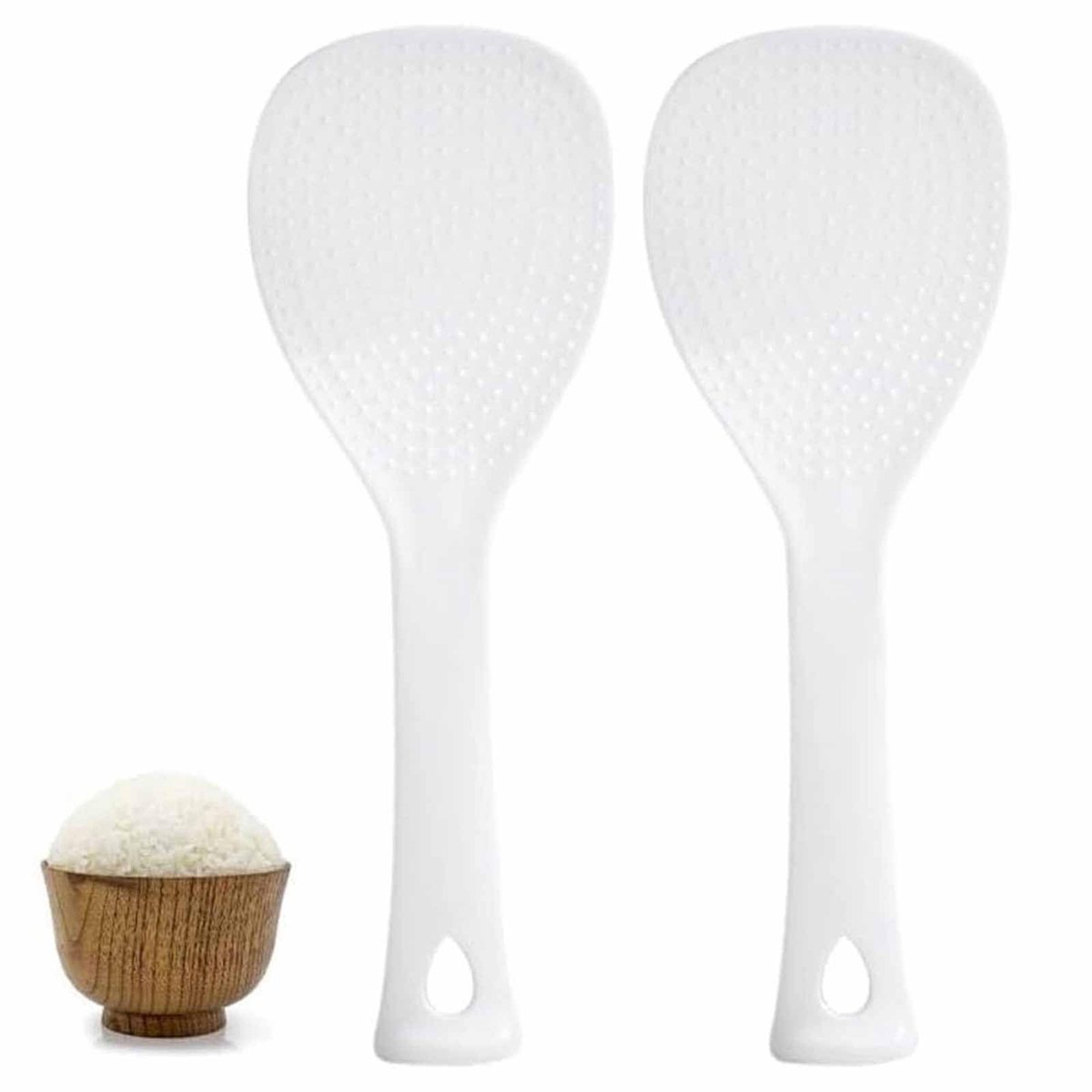 Zweiteiliges Silikon-reislöffel-set, Antihaftbeschichtet, Hitzebeständig, Spülmaschinenfest, Geeignet Für Reiskocher Und Kartoffelpüree.