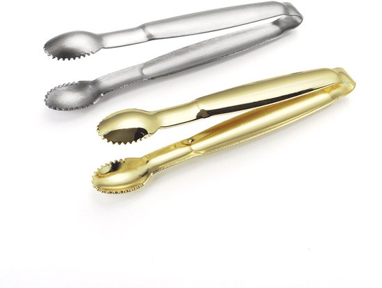 Set Aus 2 Zucker- Und Teebeutelzangen Aus Edelstahl (silber/gold), Mit Gezahnten Klemmköpfen Für Haushalt Und Gastronomie