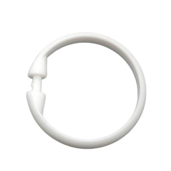 Duschvorhangringe, Groß, Weiß, 12er-pack – 12er-pack, Kunststoff, 6 X 6 Cm, Weiß