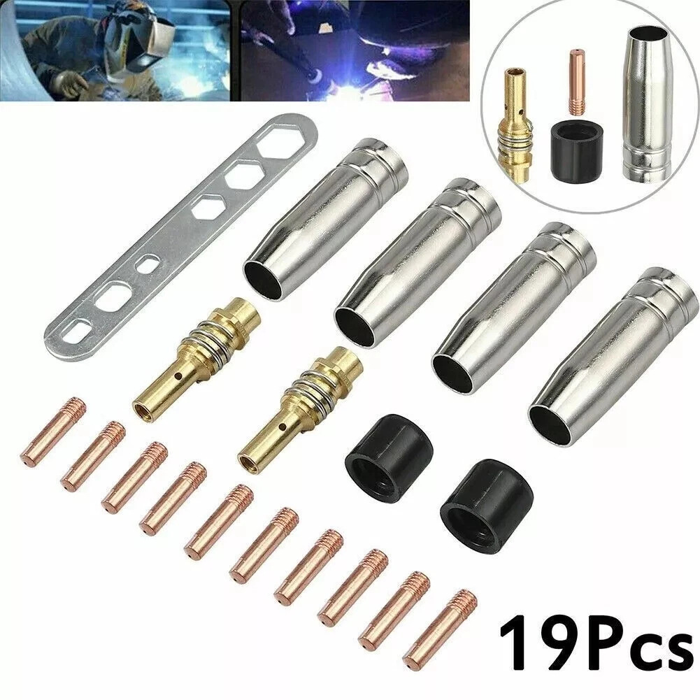 19-teiliges Set: M6-0,8 Mm Schweißdüsen, Düsenhalter Und Gasdüsen – Geeignet Für Mb-15ak Mig-schweißbrenner