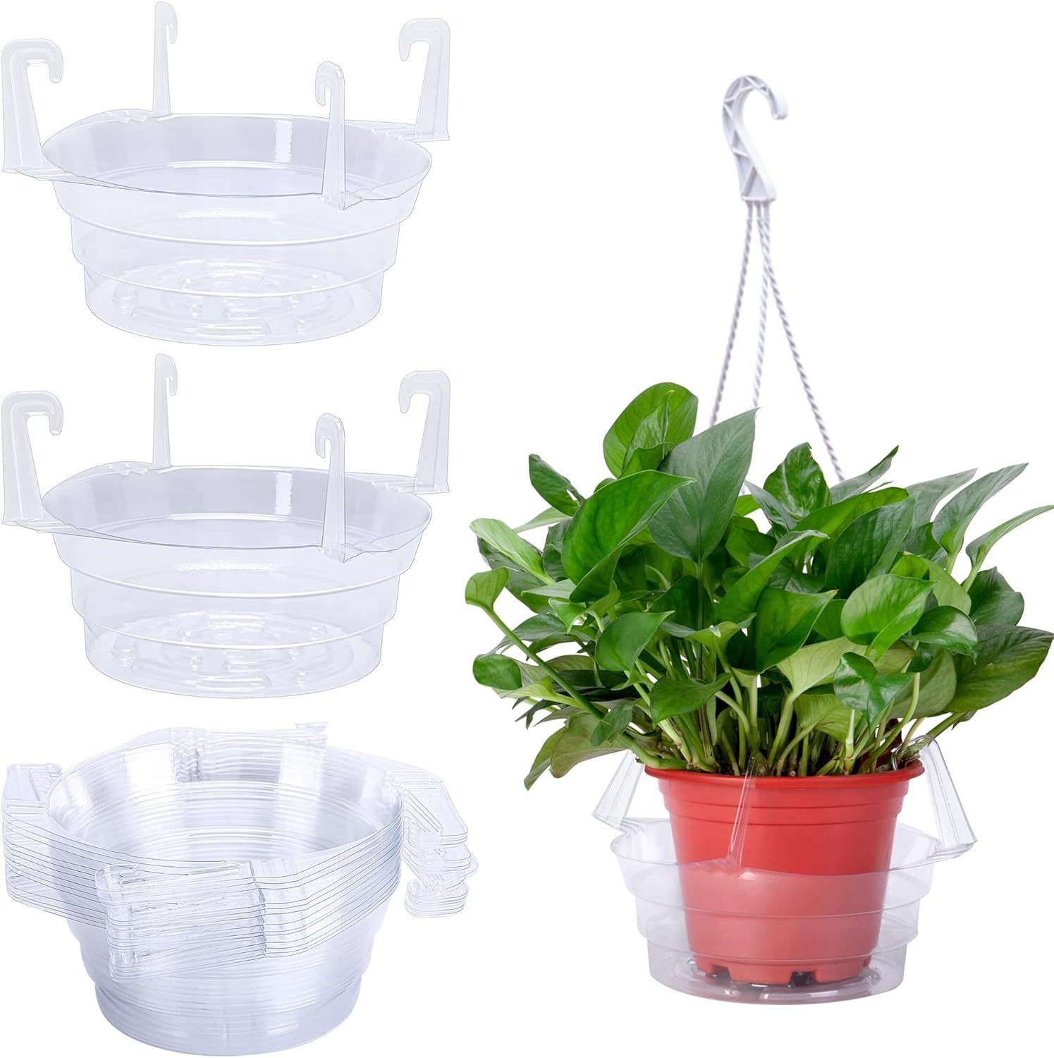 20 Transparente Untersetzer Mit Haken, 15 Cm (6 Zoll) Große Hänge-tropfschalen
